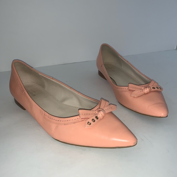 Cole Haan Pink Leather Pointy Toe Ballet Flats 8 - Picture 1 of 12